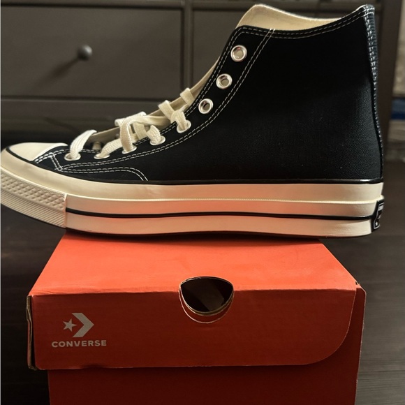 Converse Black and White High-Tops - Picture 2 of 4